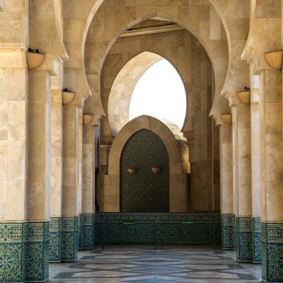 Detail from Mosque Hassan II in Casablanca, Morocco. Hassan II Mosque is the largest mosque in Morocco andAfrica and the 7th largest in the world.